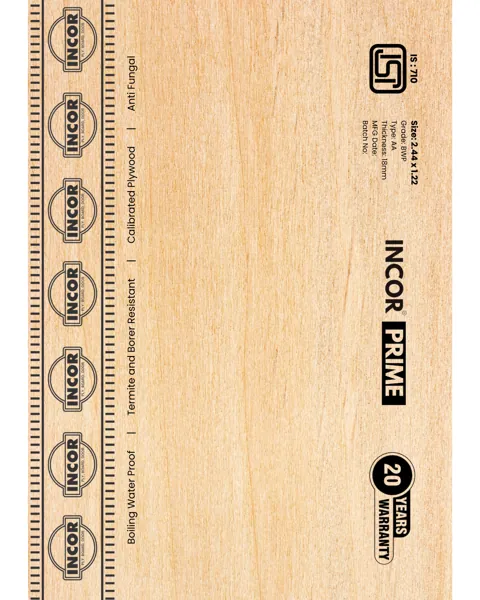 Incor Prime with its original product stamping, grade and warranty markings